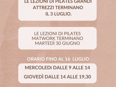 ORARIO LUGLIO 2026